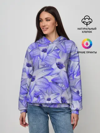 Женское худи / Синие Цветы