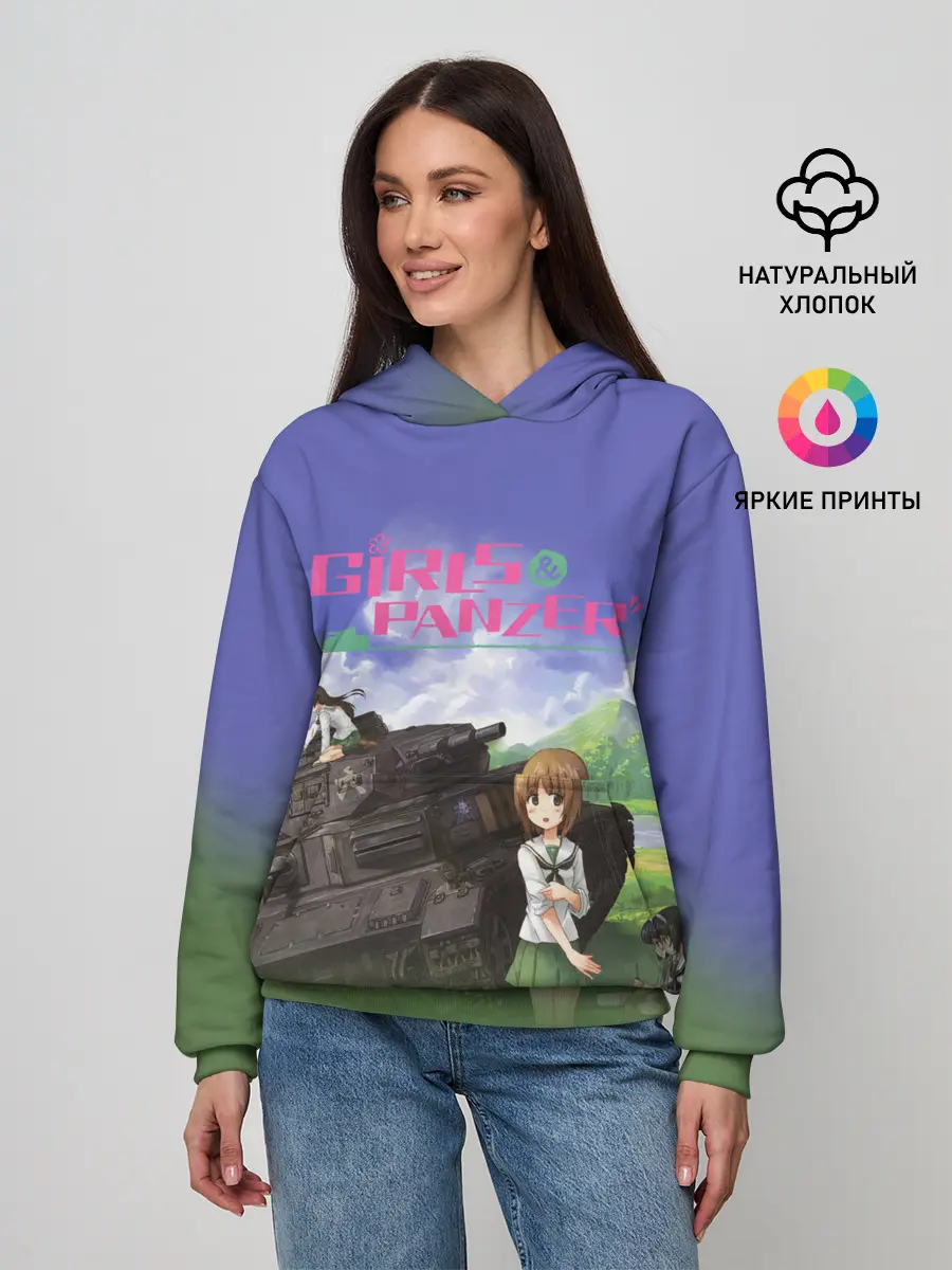 Женское худи / Девушки и танки | Girls und Panzer