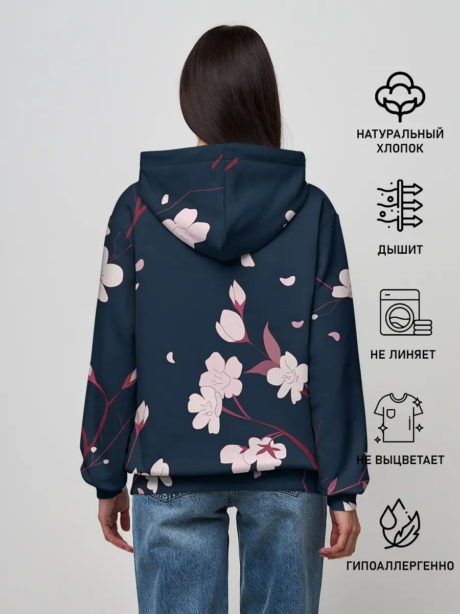 Женское худи / Веточки сакуры