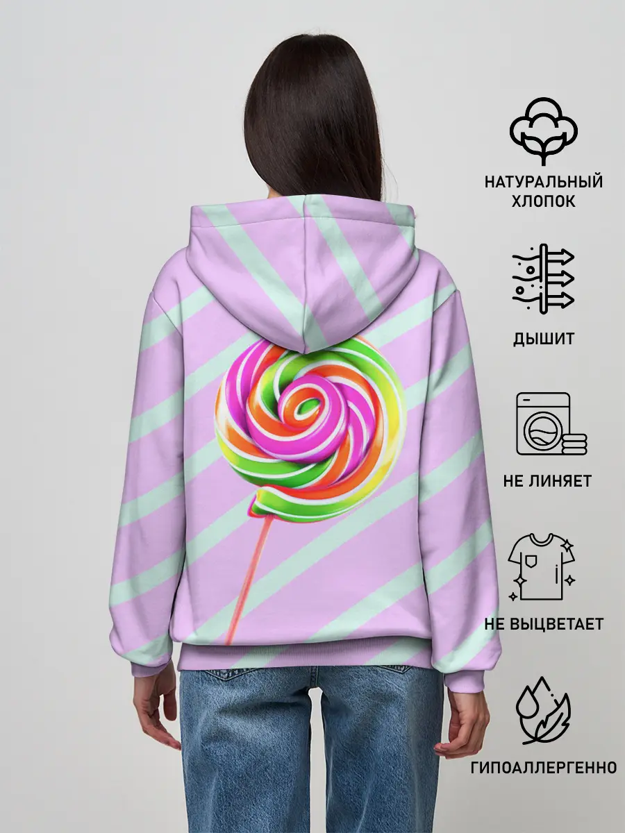 Женское худи / Леденец графический фон
