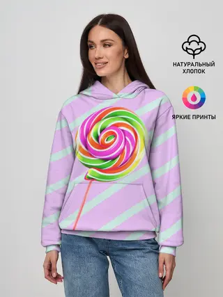 Женское худи / Леденец графический фон