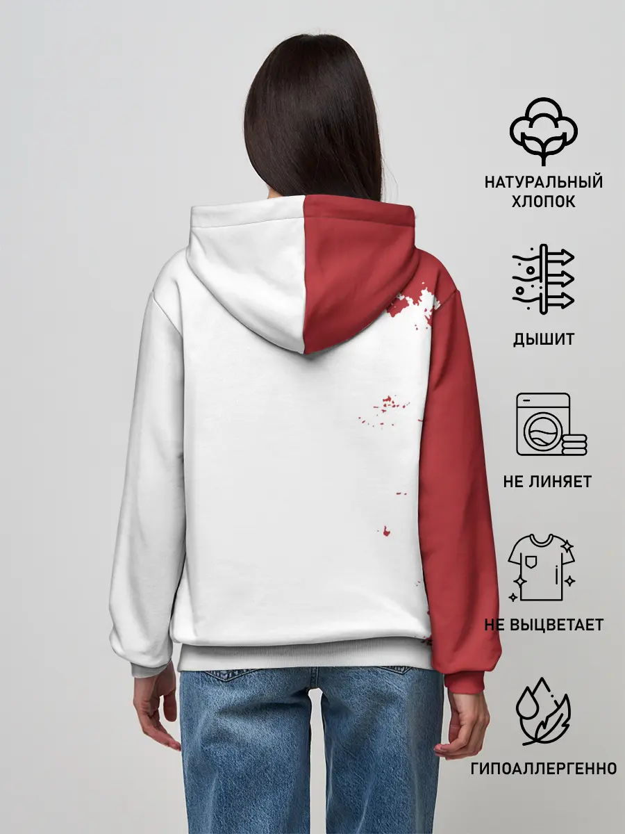 Женское худи / Аста Чёрный клевер красный дым