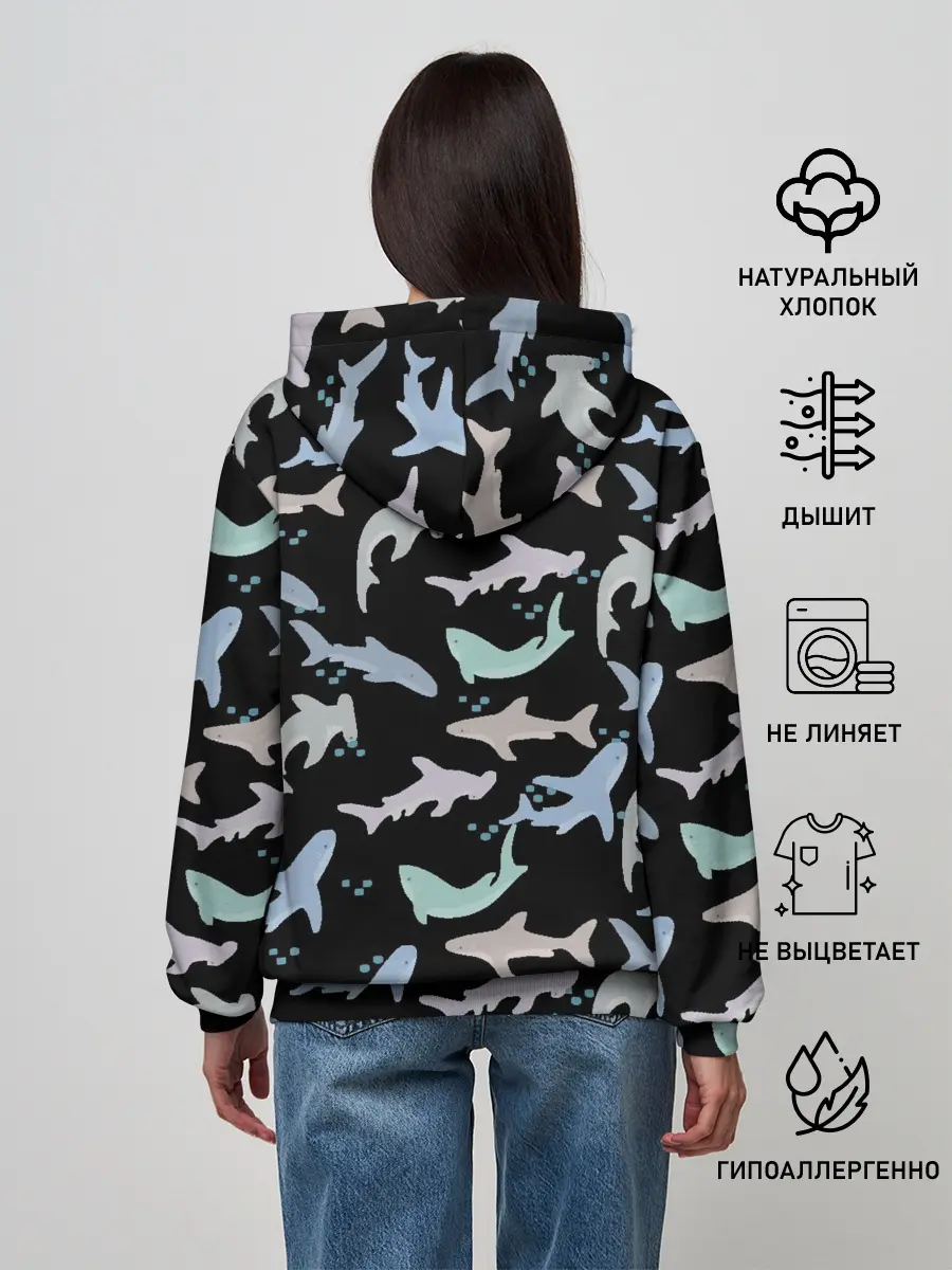 Женское худи / Акулы разные