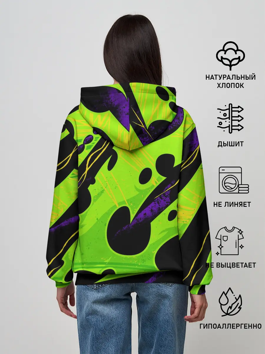 Женское худи / КИСЛОТНАЯ ОРГАНИКА | НЕОНОВАЯ