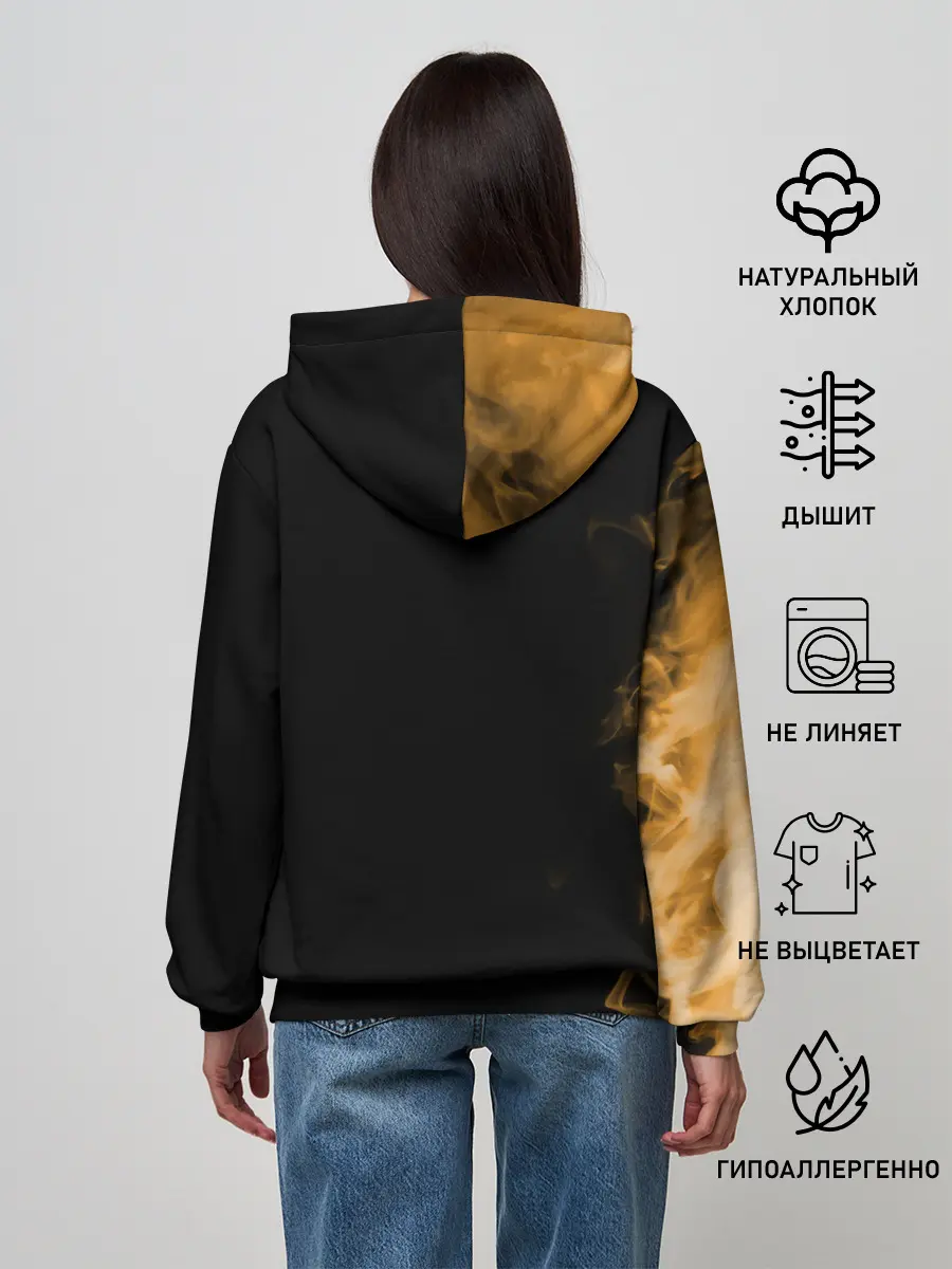 Женское худи / Чёрный клевер Аста желтая луна