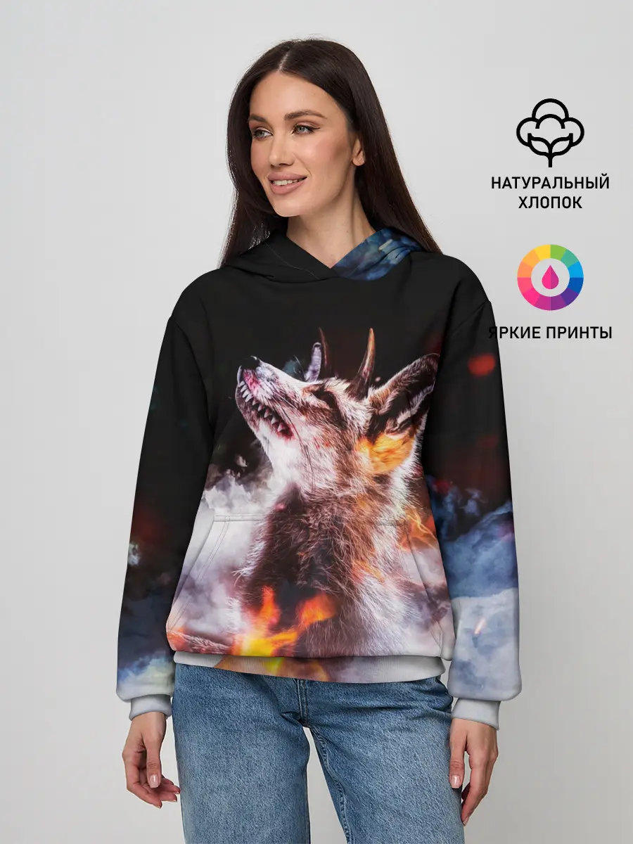 Женское худи / Лиса с рогами