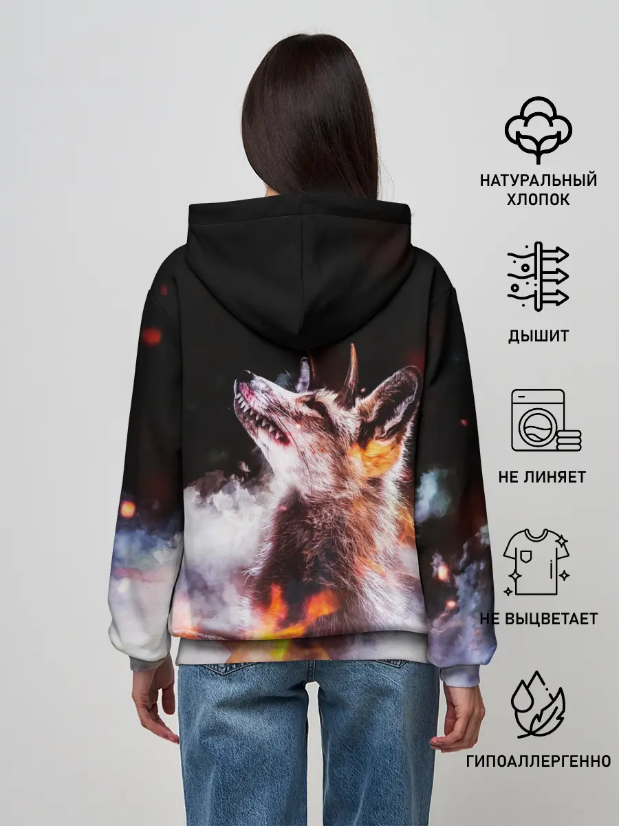 Женское худи / Лиса с рогами