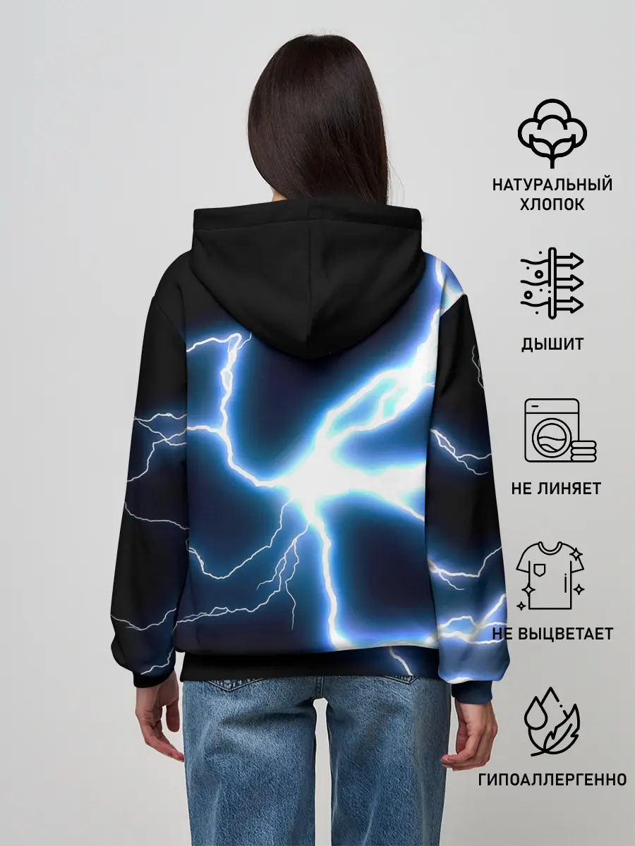 Женское худи / Чёрный клевер удар молнии