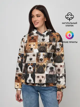 Женское худи / Я ЛЮБЛЮ СОБАК / I LOVE DOGS