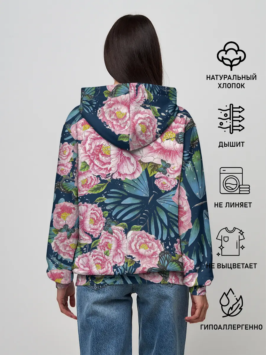 Женское худи / Пионы