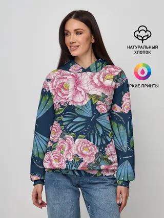 Женское худи / Пионы