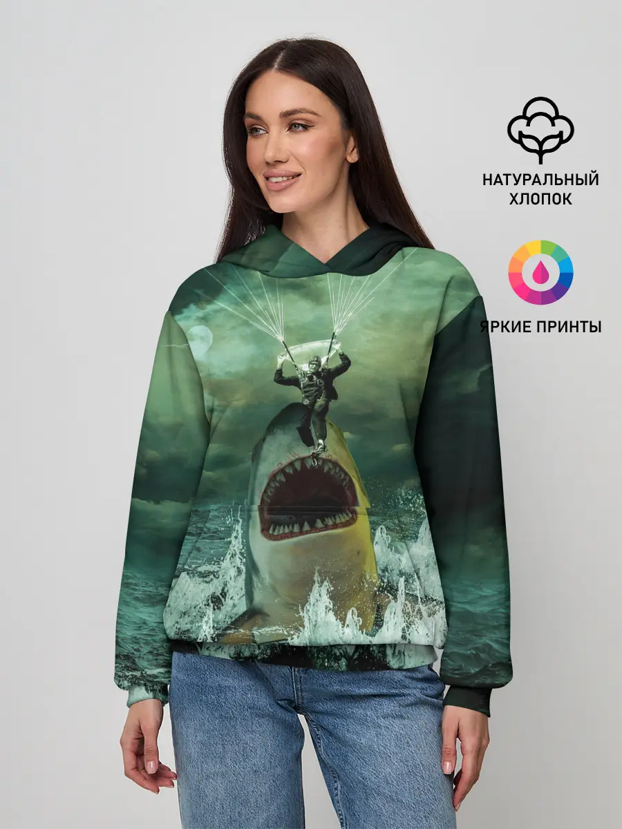Женское худи / Shark Attack | Акула атакует