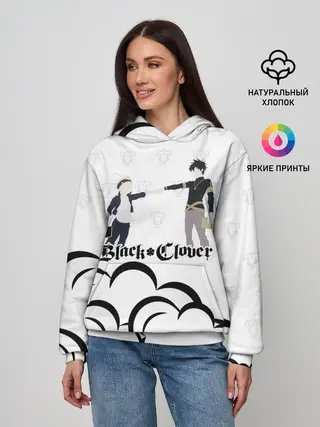 Женское худи / Чёрный клевер Аста и Юно