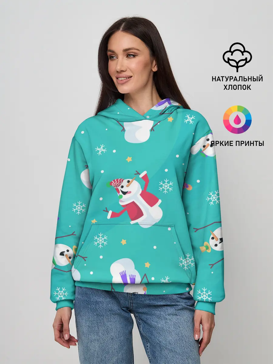Женское худи / РазНые Снеговики