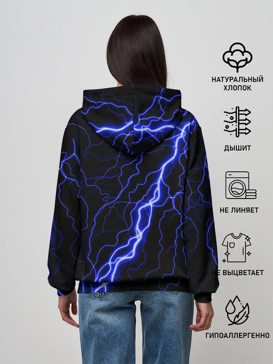 Женское худи / THE WITCHER МОЛНИЯ BLUE