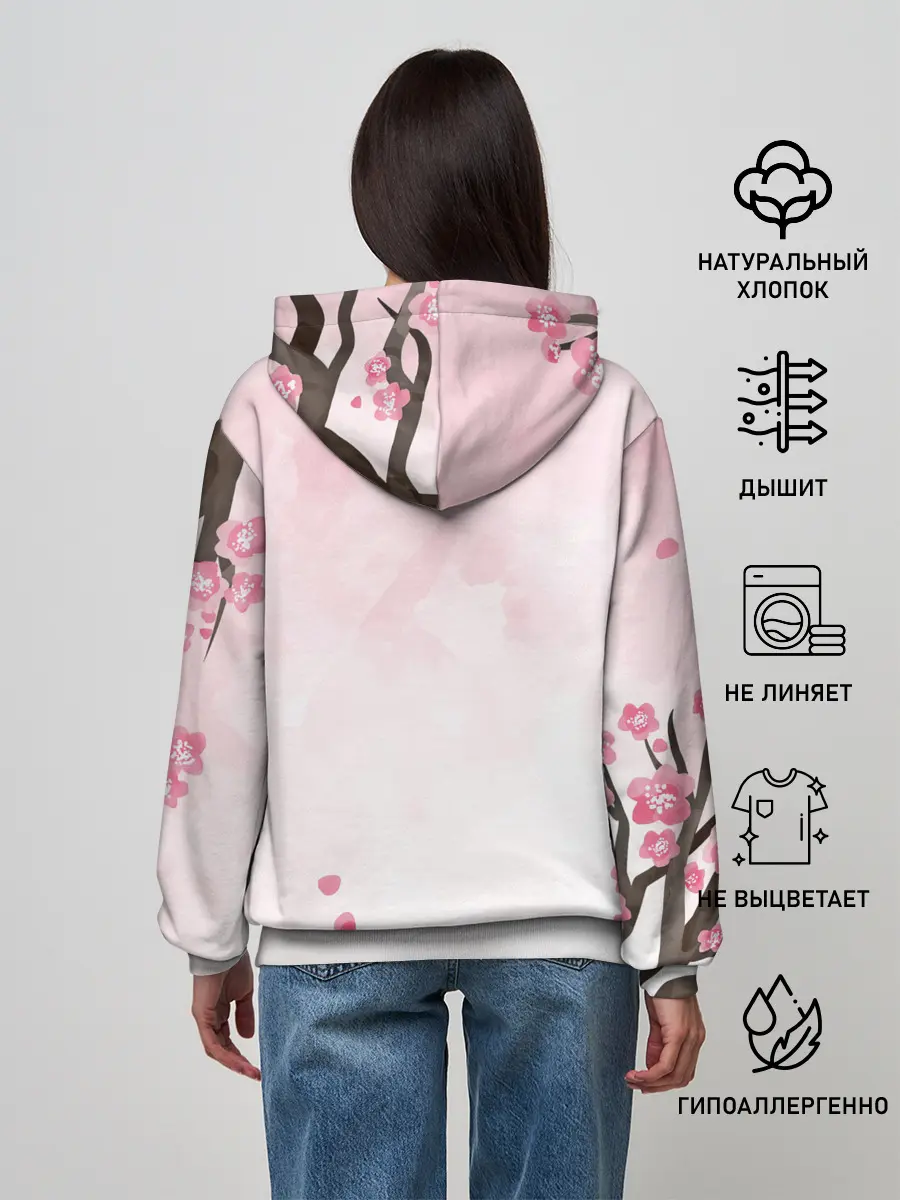 Женское худи / Чёрный клевер сакура Аста