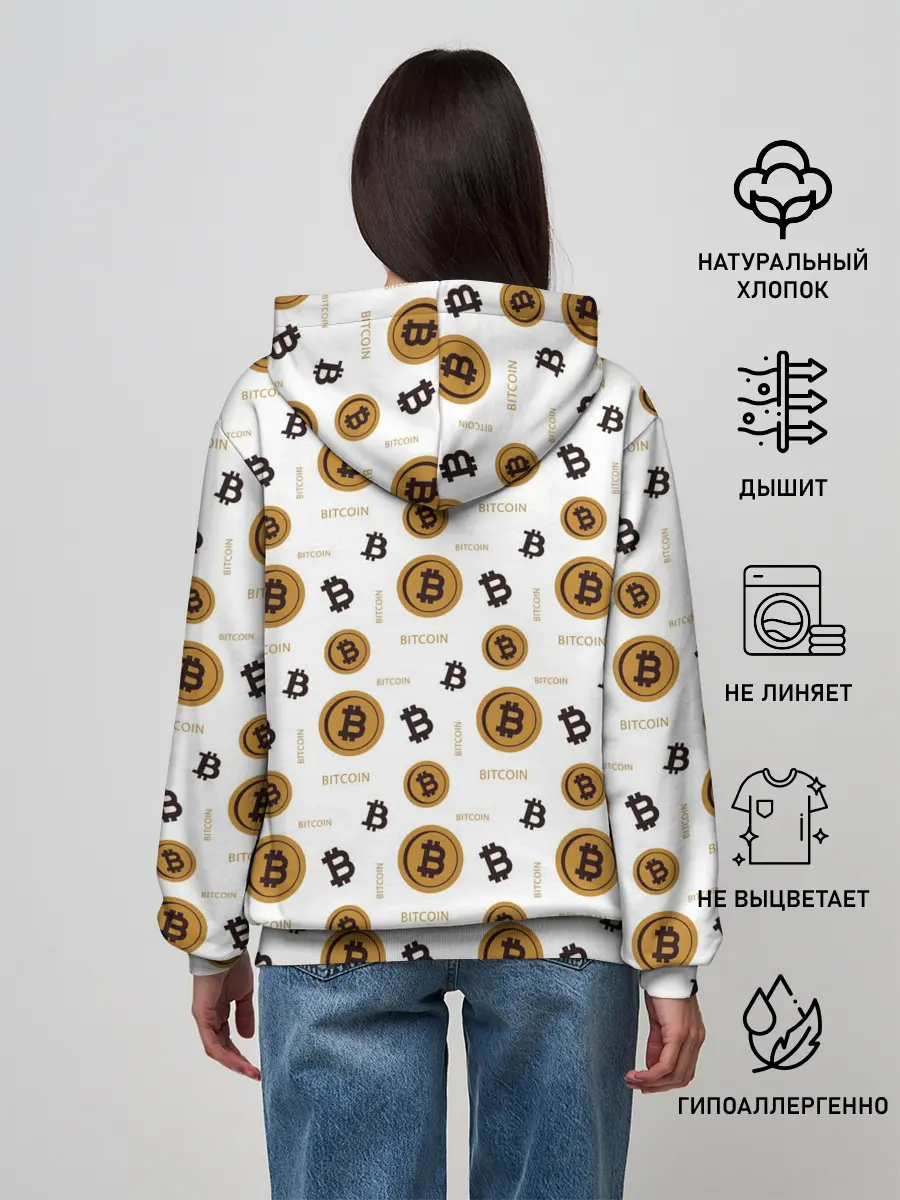 Женское худи / Узор и биткоина | Pattern