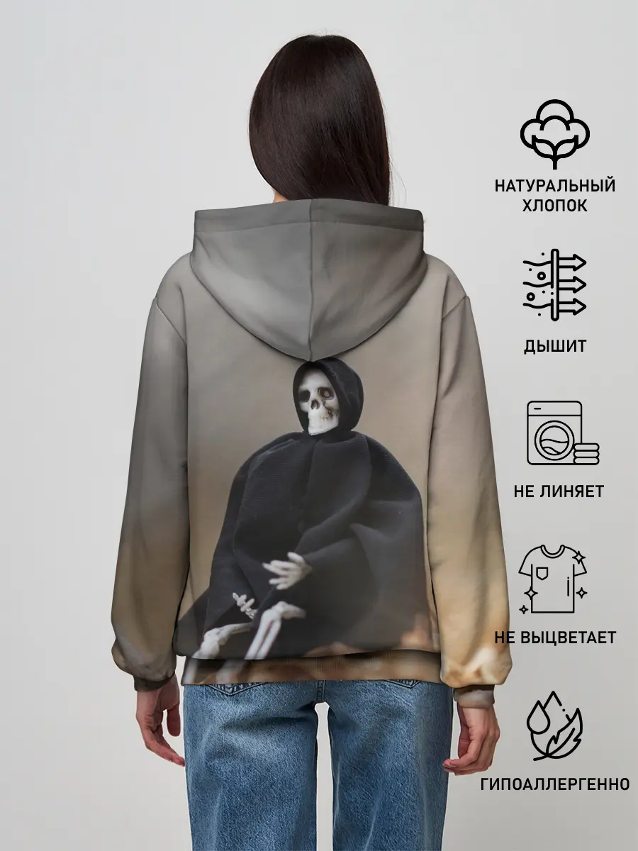 Женское худи / Сидячий Скелет
