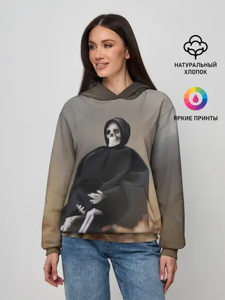 Женское худи / Сидячий Скелет