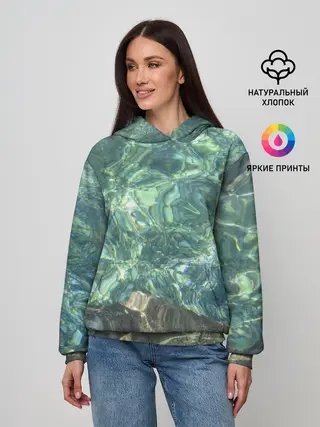 Женское худи / Морская вода с камнями