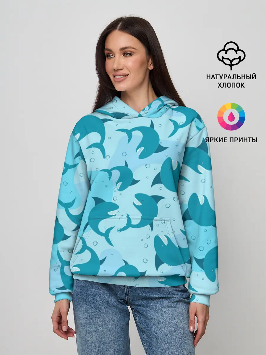 Женское худи / Акулы