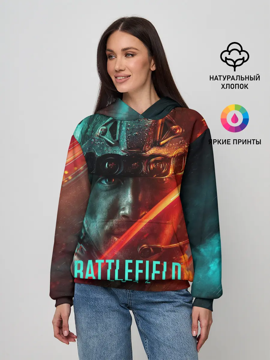 Женское худи / Battlefield 2042 Soldier face