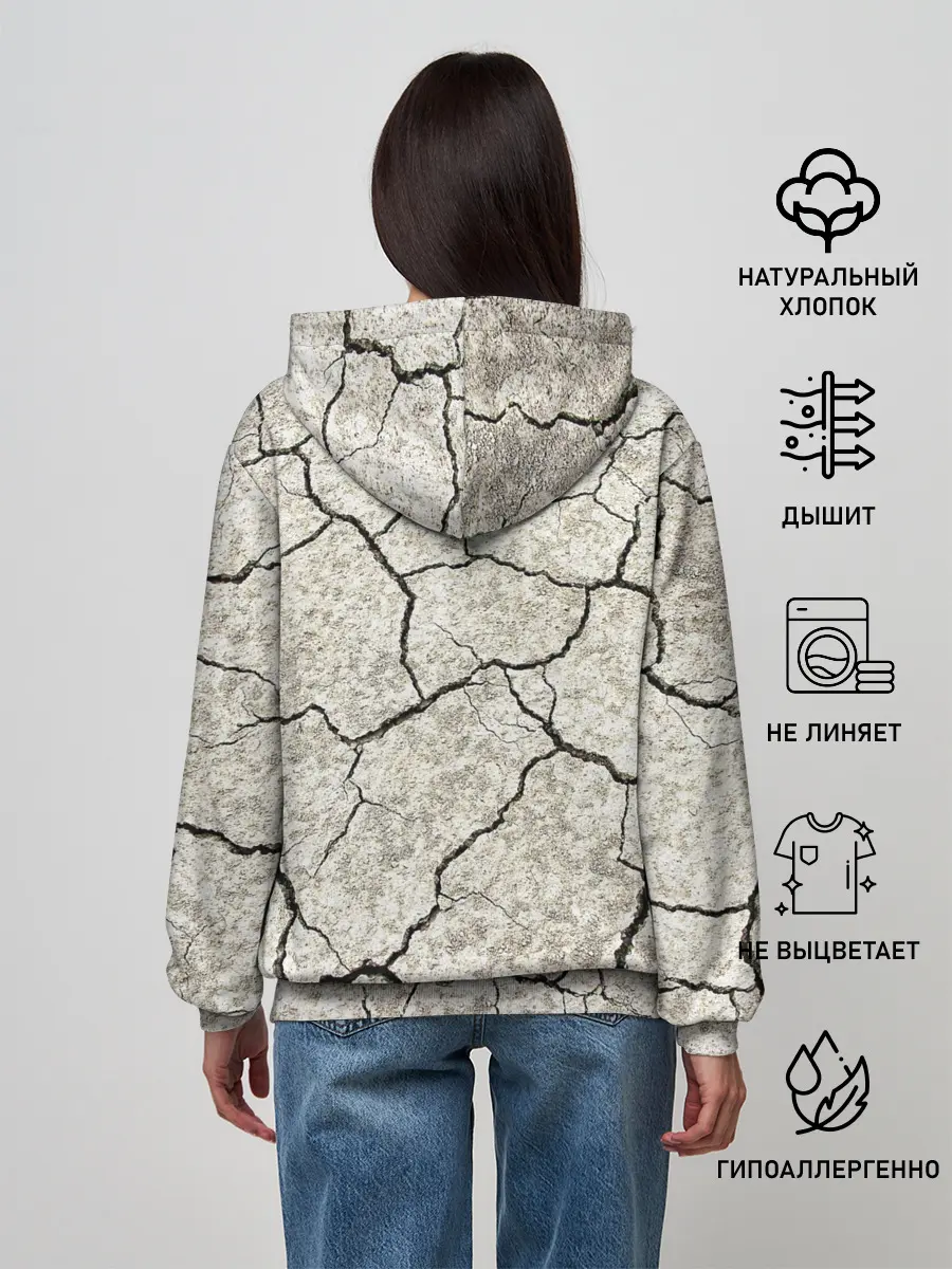 Женское худи / Трещины на земле