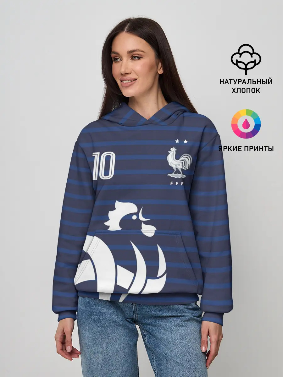 Женское худи / Мбаппе в стиле формы Франции