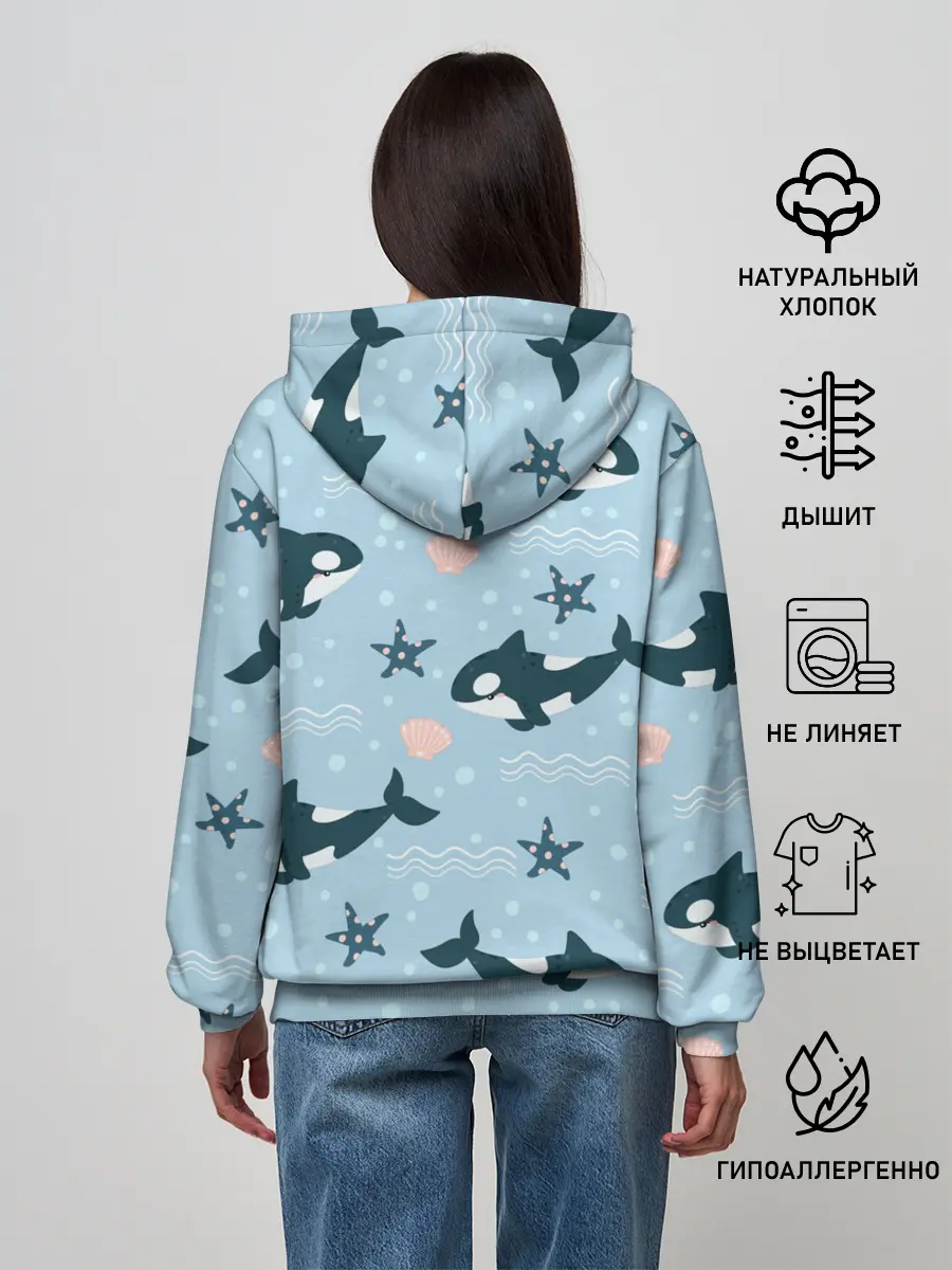 Женское худи / Косатки киты