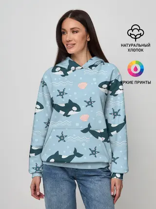 Женское худи / Косатки киты