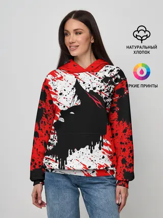 Женское худи / БЕРСЕРК краска брызги