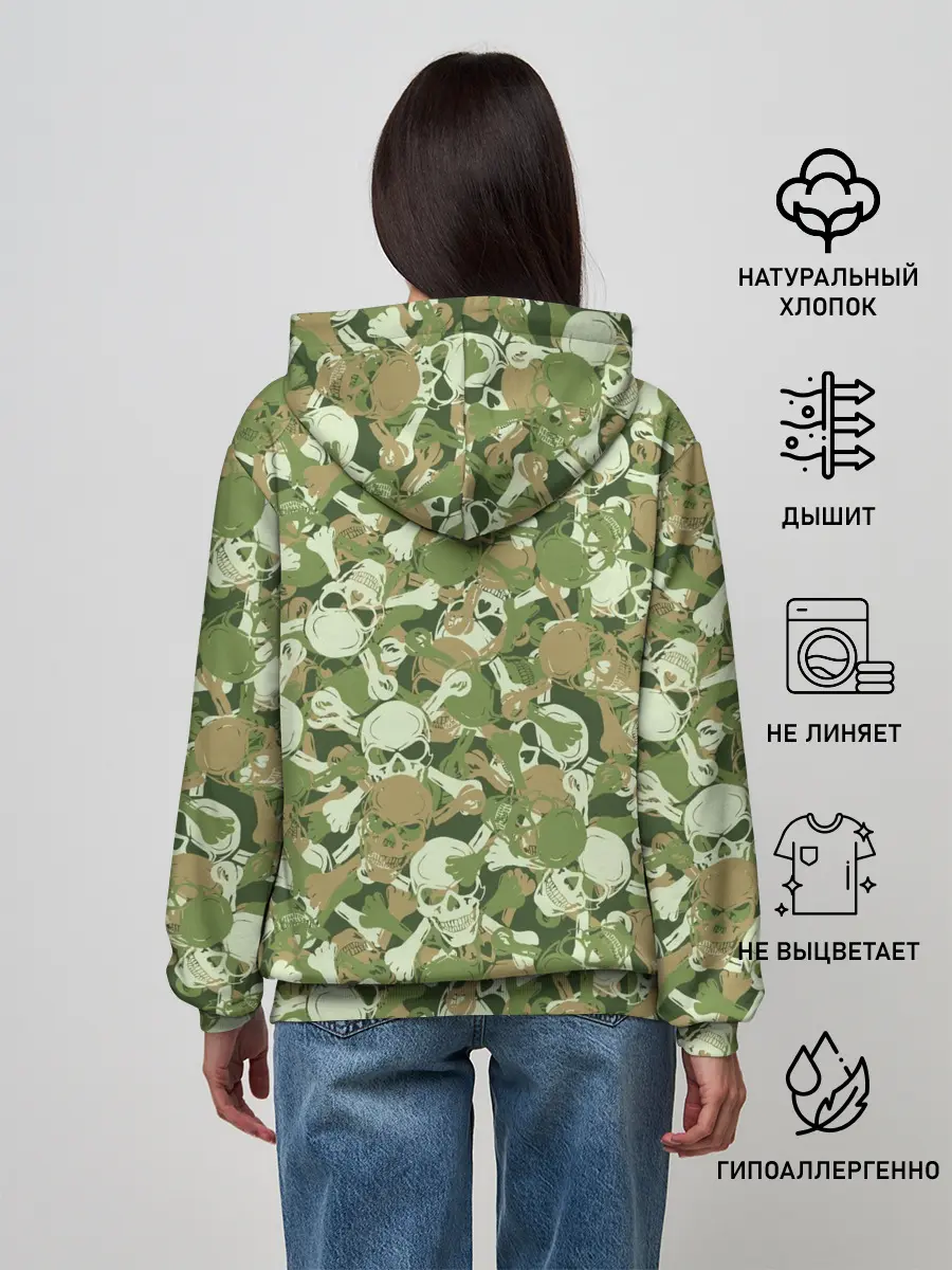 Женское худи / Камуфляж из черепов