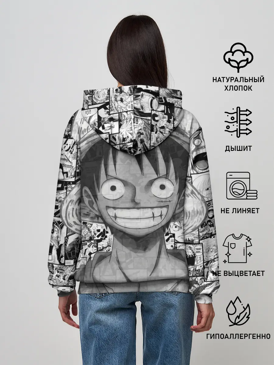 Женское худи / Луфи улыбается one piece