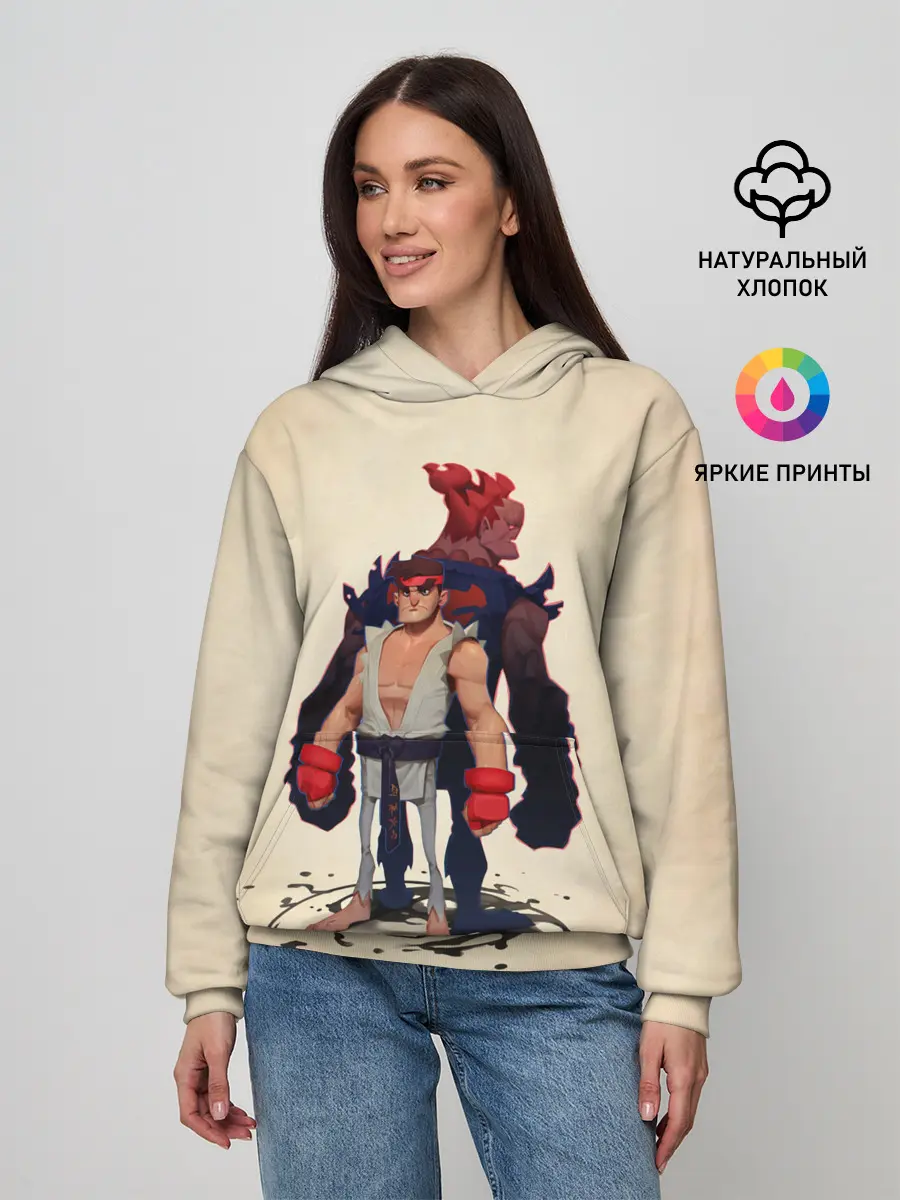 Женское худи / Рю и Акума