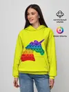 Женское худи / Pop It единорог радужный