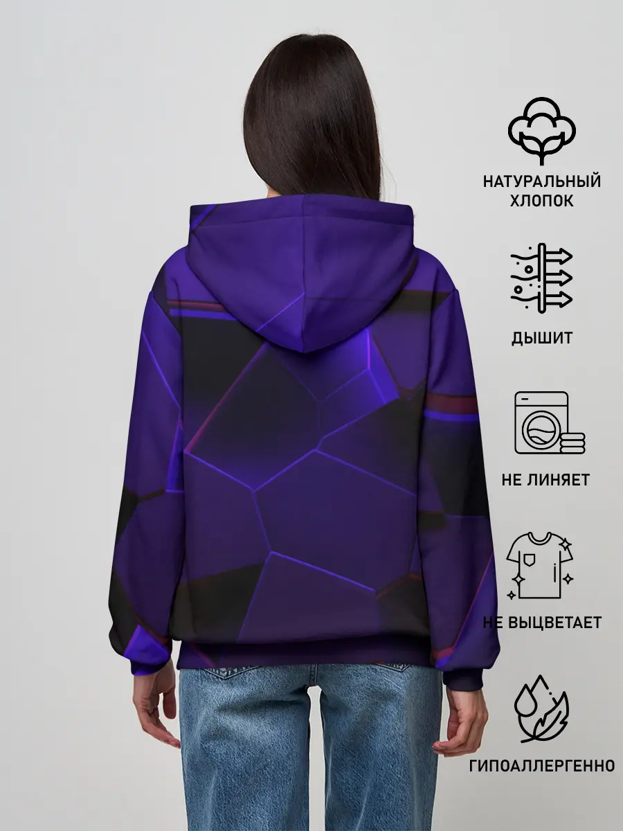 Женское худи / СИНИЕ ПЛИТЫ 3D