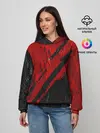 Женское худи / Красное чёрное 3D