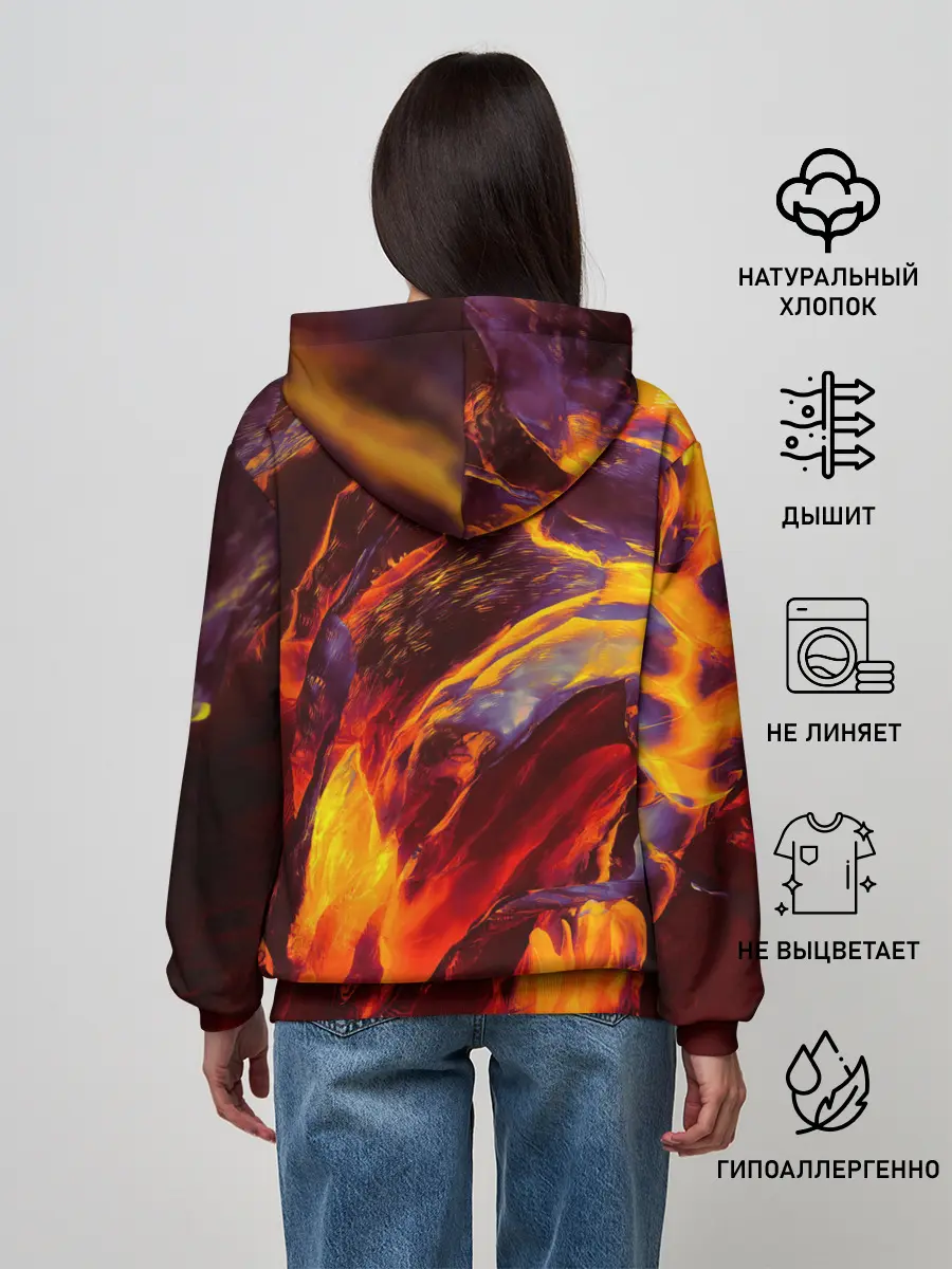 Женское худи / ОГНЕННЫЙ ГРАНЖ | FIRE GRUNGE