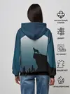 Женское худи / ВОЛК И ЛУНА 3D