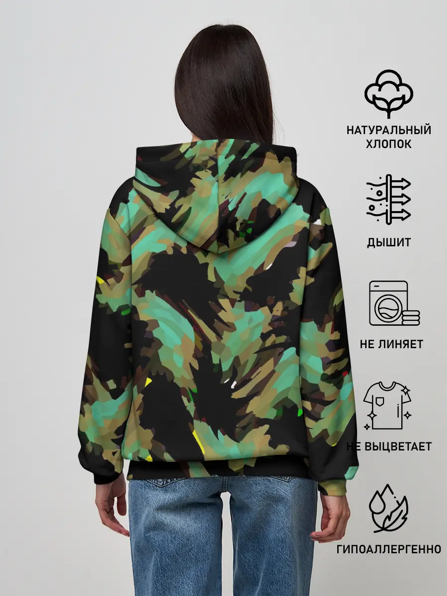 Женское худи / Изумрудные осколки кристаллов