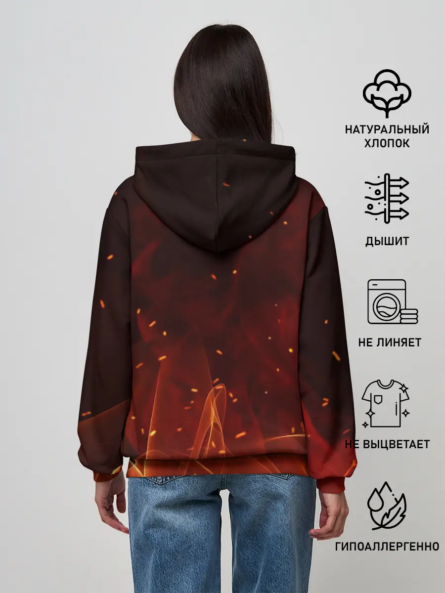 Женское худи / ПЛАМЯ 3D