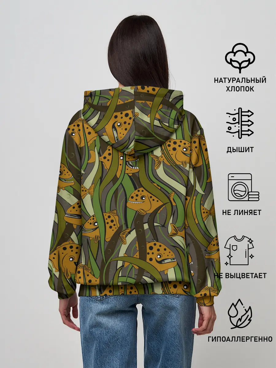 Женское худи / Пираньи камуфляж