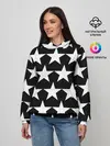 Женское худи / Белые звёзды на чёрном фоне 2