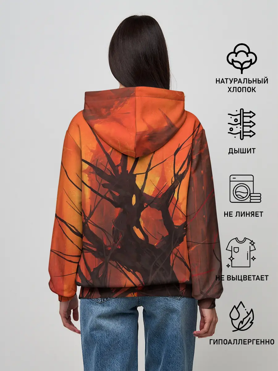 Женское худи / ДРЕВО ХАОС 3D