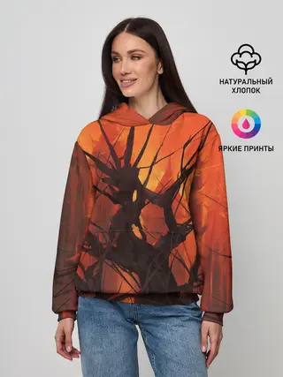 Женское худи / ДРЕВО ХАОС 3D