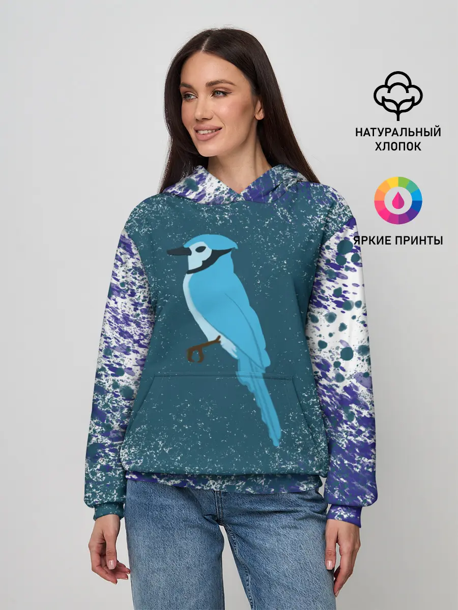 Женское худи / Голубая сойка