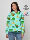 Женское худи / черепашки и пальмы
