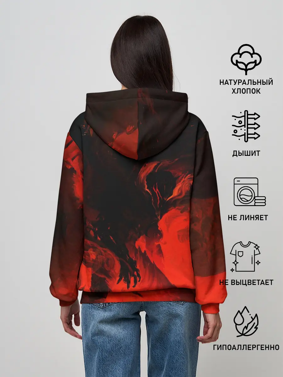 Женское худи / БЕРСЕРК красками