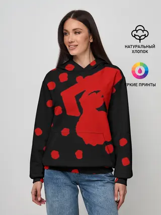 Женское худи / Japanese characters and a face