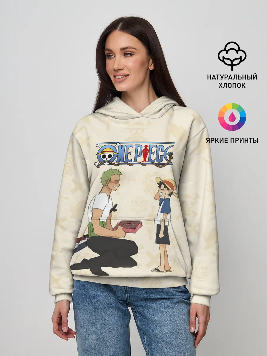 Женское худи / Ророноа Зоро и малыш Манки Д. Луффи